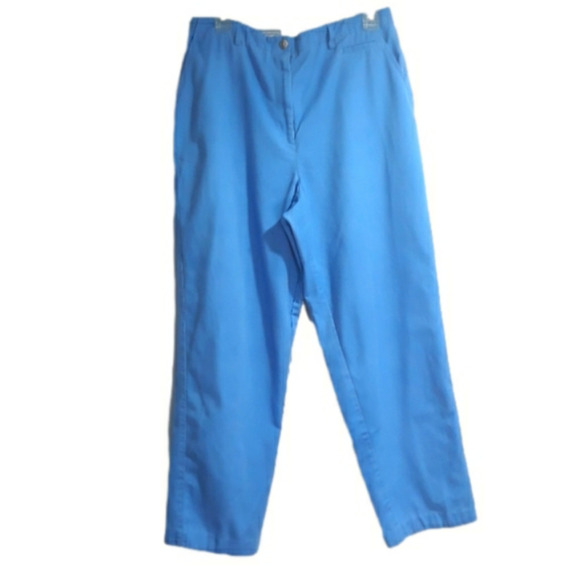 Talbots Pants Cotton Blue with Side Pockets Size 12 - Picture 1 of 9